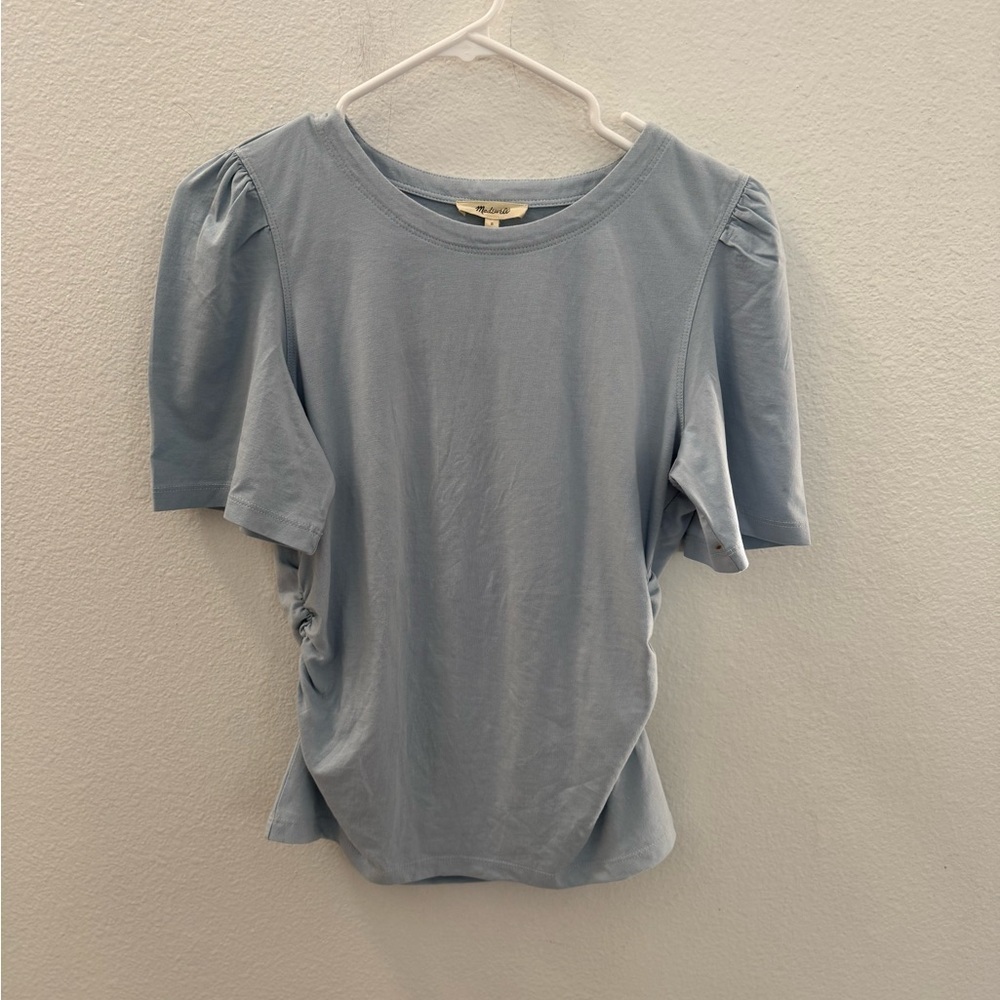 NWOT Madewell Side-Cinch Puff-Sleeve Tee size S - Picture 2 of 4